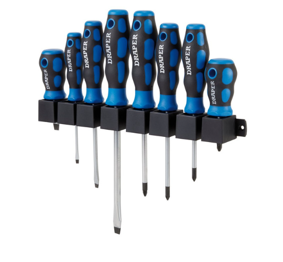 Schraubendrehersatz mit Softgrip Draper Tools (8-teilig) - DRA-48933 - D48933 - 5010559489336