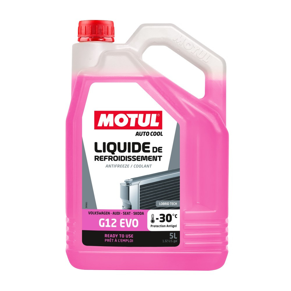 Liquide de refroidissement Motul G12 EVO -30°C (VAG) - Bidon de 5 litres - MOT-LR-G12EVO-5L - 112646 - 3374650390963