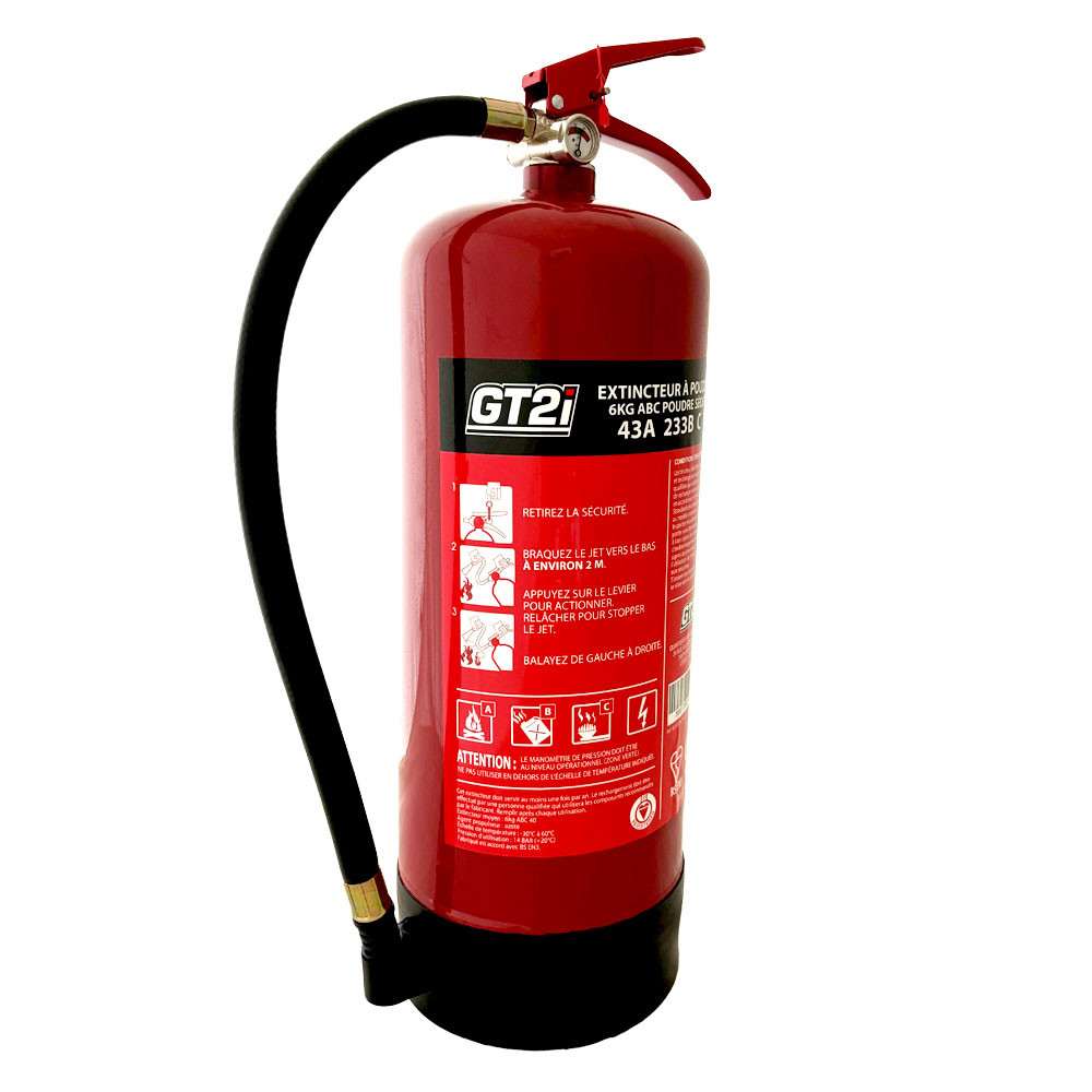 Estintore Acciaio Meccanico 6Kg Polvere ABC - AS-EXTINCTEUR6 - 3661768214602
