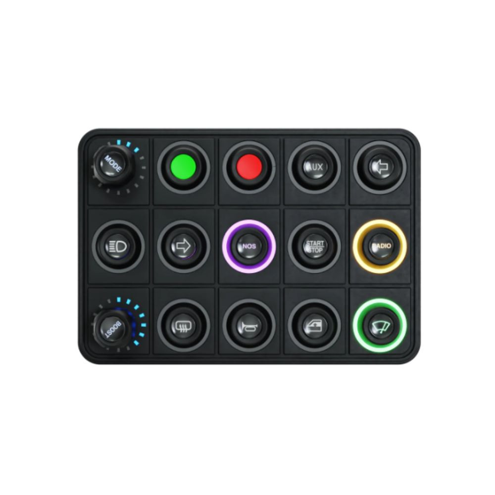 Clavier de contrôle AIM Pro 15 boutons avec 2 commutateurs rotatifs - AIM-RBI-B15-PRO-R - RBI-B15-PRO-R - 5056421199910