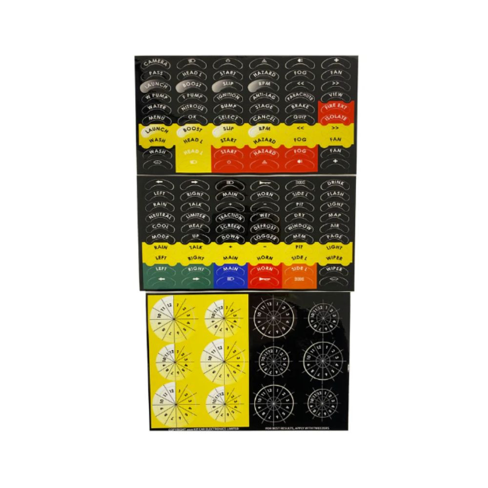 4 and 8 channel sticker sheets for AIM steering wheel circuit boards - AIM-RBI-SS - RBI-SS - 3661768608876