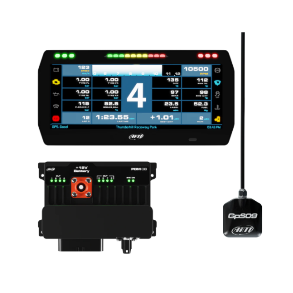 AIM PDM 8 data logger kit with 10" Race display - AIM-PDM8-10P-RACE.TOP.4 - PDM-8-10-CR4 - 5056421100152