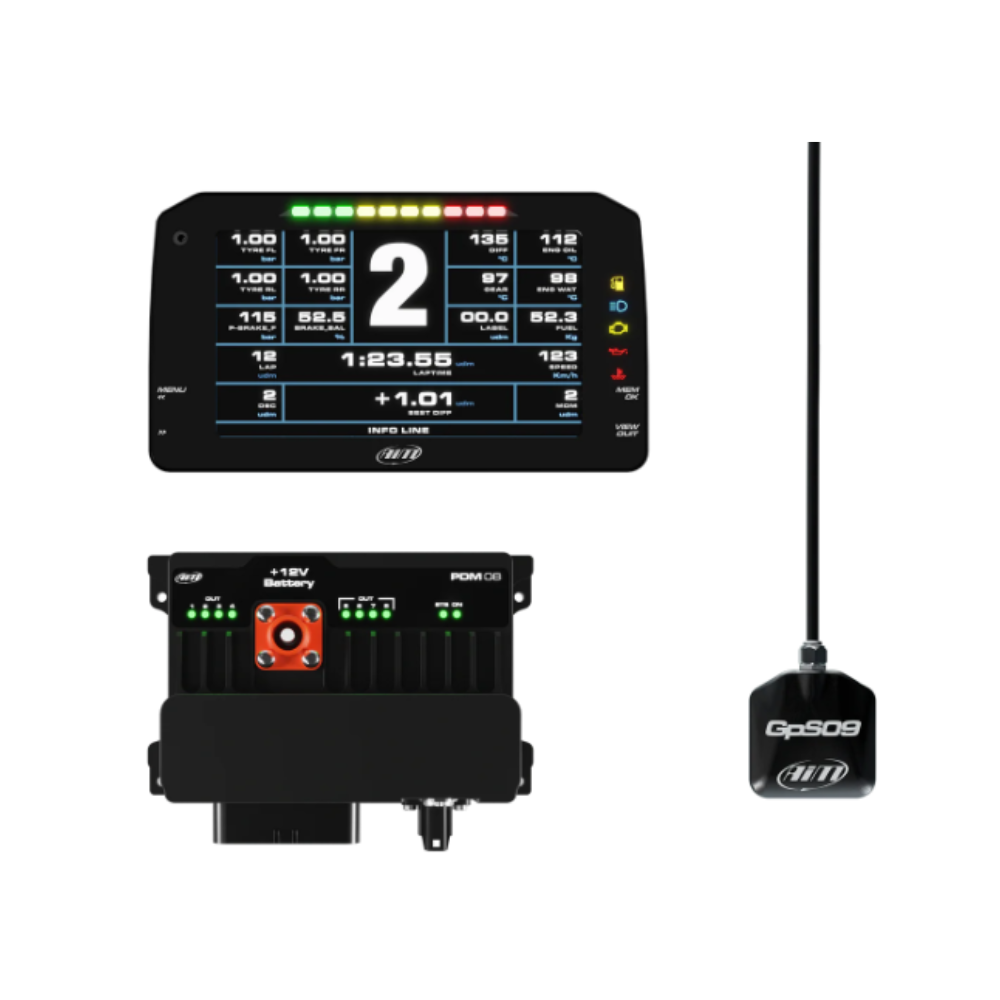 AIM PDM 8 Datenaufzeichnungskit mit 6"-Bildschirm Typ Road - AIM-PDM8-6P-ROAD.TOP.4 - PDM-8-6-I-CR4 - 5056421106413