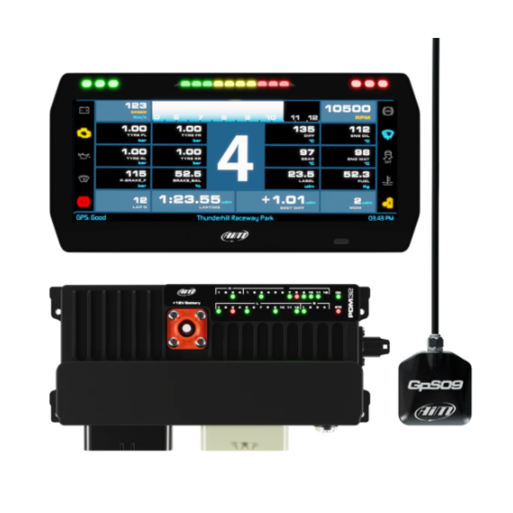 AIM PDM 32 data logger kit with 10" Race display - AIM-PDM32-10P-RACE.TOP.4 - PDM-32-10-CR4 - 5056421100275
