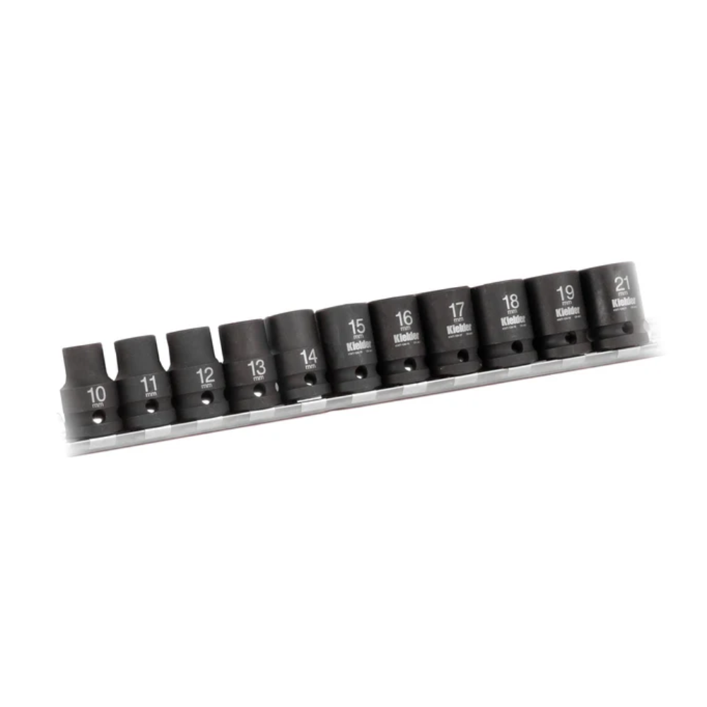 Satz von 11 kurzen1/2 Stecknüssen für Schlagschrauber KIELDER (10 bis 21mm - lg38mm) - KWT-124-05 - KWT-124-05