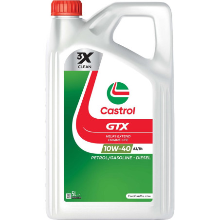 Huile moteur CASTROL GTX ULTRACLEAN 10W-40 A3/B4 5L