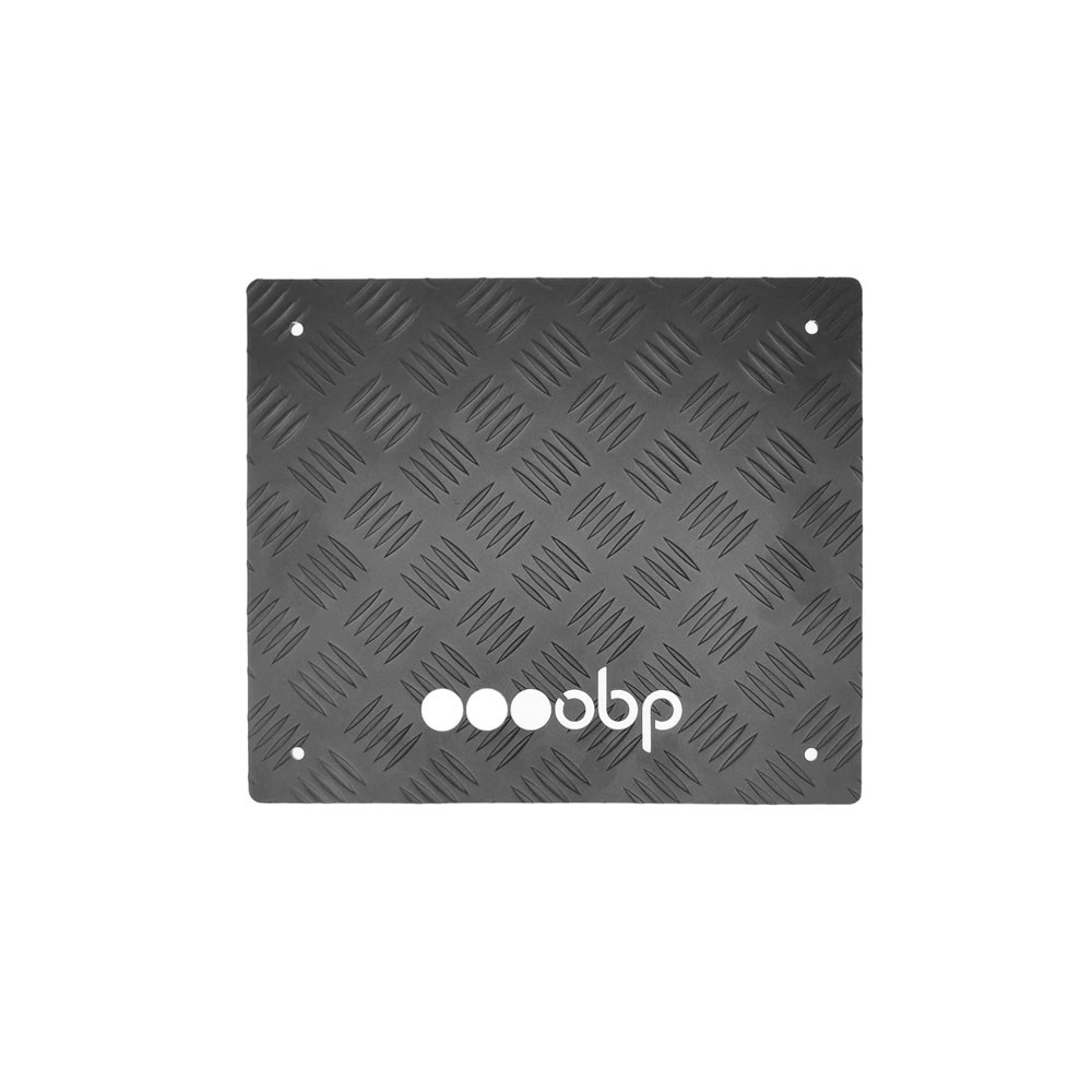 OBP black aluminum chequer plate driver flat footrest 312x365x3mm - OBP-A044DM - OBPA044DM - 3666618509099