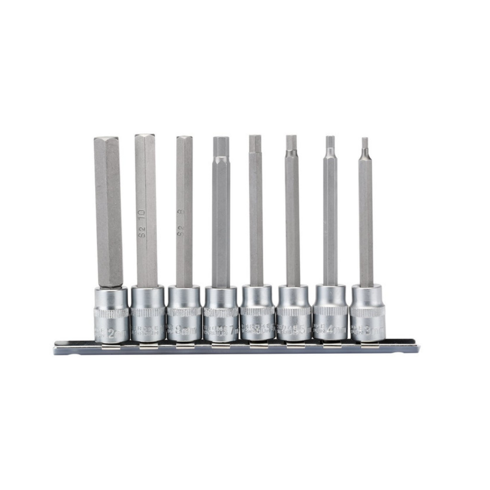 Set di bussole metriche lunghe DRAPER con esagono 3/8, 100 mm (8 pezzi) - DRA-16286 - D16286 - 5010559162864