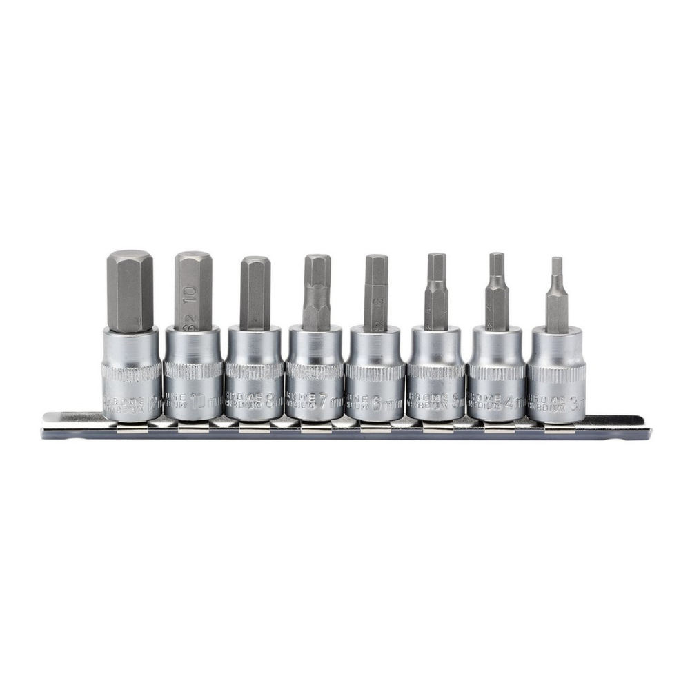 DRAPER Metrischer Steckschlüsselsatz mit Sechskantantrieb 3/8, 48mm (8-teilig) - DRA-16285 - D16285 - 5010559162857