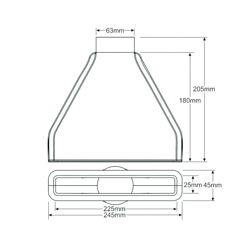 Entra di Aria Rettangolare Revotec 225X25mm - REN-ID-255-25 - ID225-25 - 3661768384275