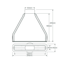 Entra di Aria Rettangolare Revotec 225X25mm