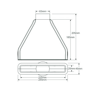Ecope Rectangulaire Revotec 225X25mm
