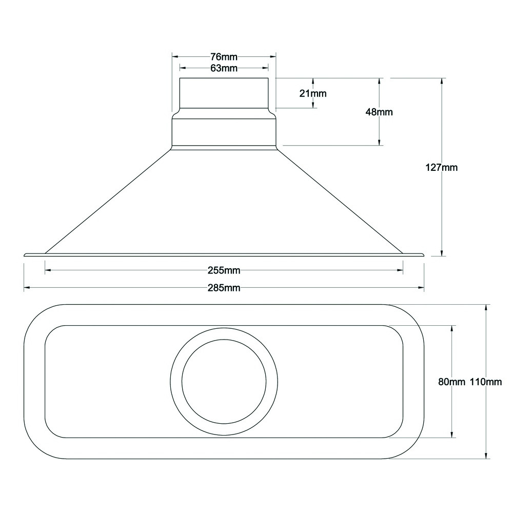 Revotec Rectangular Ecope 255X80mm - REN-ID-255-80 - ID255-80 - 3661768291375