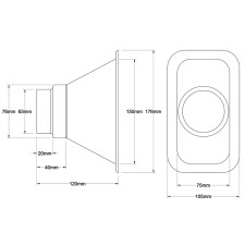 Presa d'aria  Rettangolare Revotec 150X75mm