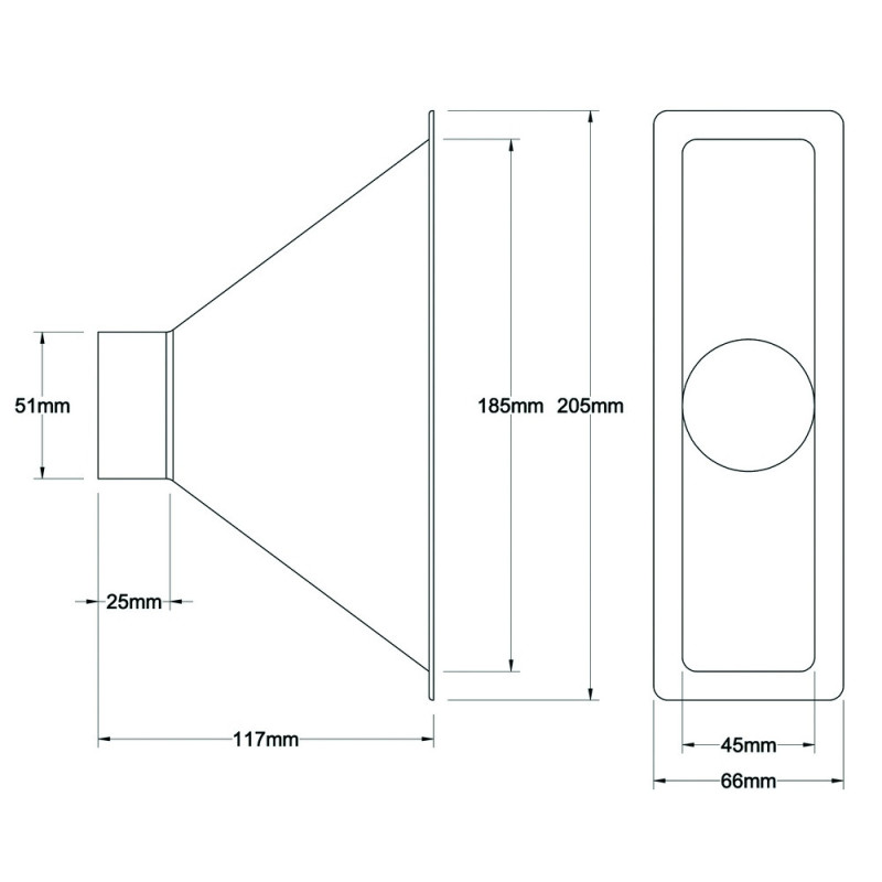 Revotec Rectangular Ecope 190X45mm - REN-ID-190-45 - ID190-45 - 3661768291351