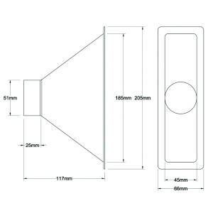 Ecope Rectangulaire Revotec 190X45mm