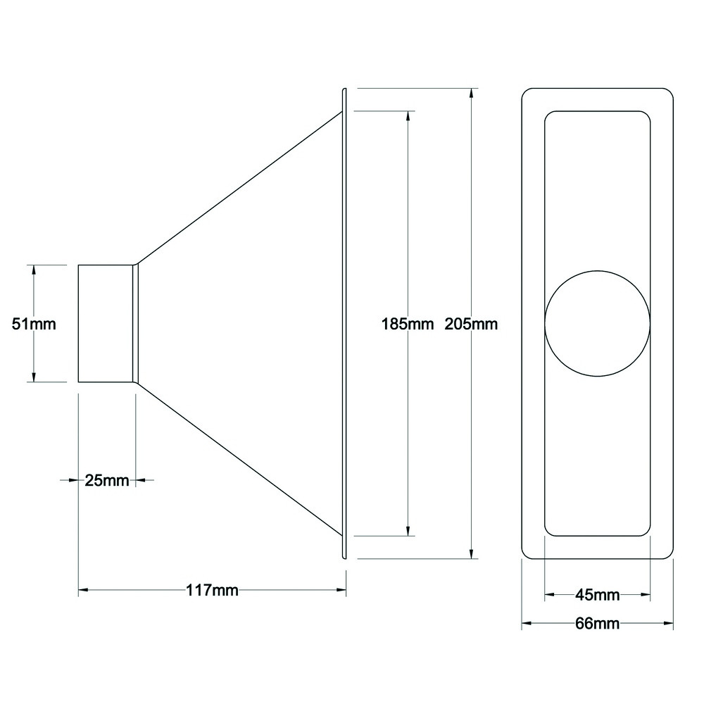 Entra di Aria Rettangolare Revotec 190X45mm - REN-ID-190-45 - ID190-45 - 3661768291351