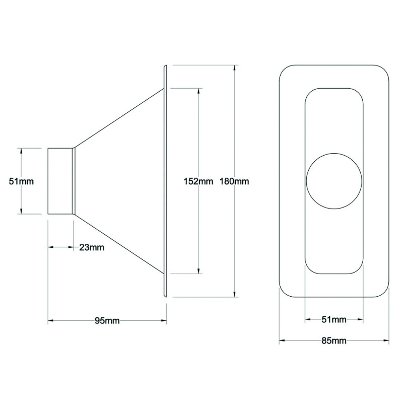 Revotec Rectangular Ecope 152X51mm - REN-ID-152-51 - ID152-51 - 3661768291344