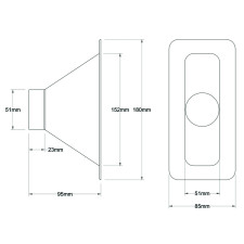 Entra di Aria Rettangolare Revotec 152X51mm
