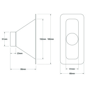 Ecope Rectangulaire Revotec 152X51mm