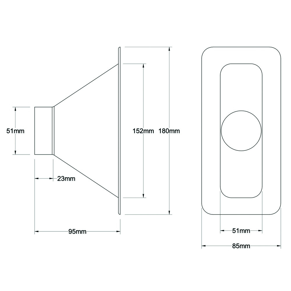 Revotec Rectangular Ecope 152X51mm - REN-ID-152-51 - ID152-51 - 3661768291344