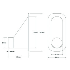 Entra di Aria Rettangolare Revotec 152X51mm Entrata Spostata