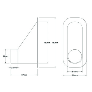 Revotec Rectangular Ecope 152X51mm Offset Input
