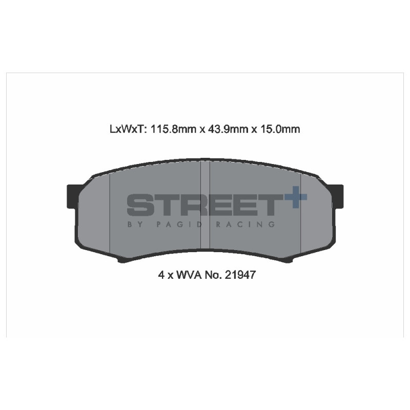 Plaquettes de frein Pagid T8007 Street+ ph3 - PA-8007.ST - T8007SP2001