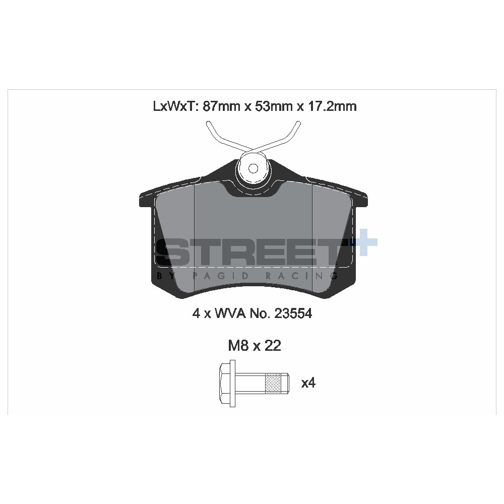 Street+ Pagid brake pads T8032 - PA-8032.ST - T8032SP2001