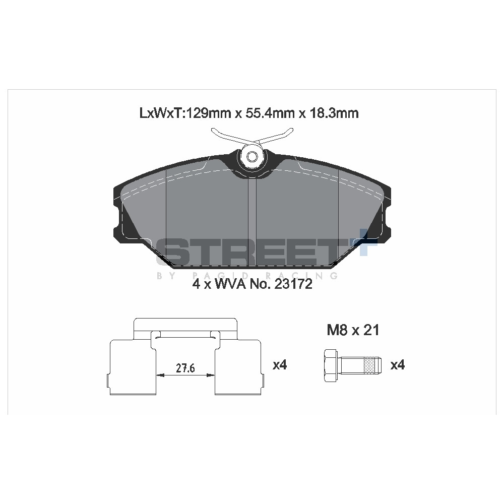 Plaquettes de frein Pagid T8165 Street+ ph3 - PA-8165.ST - T8165SP2001