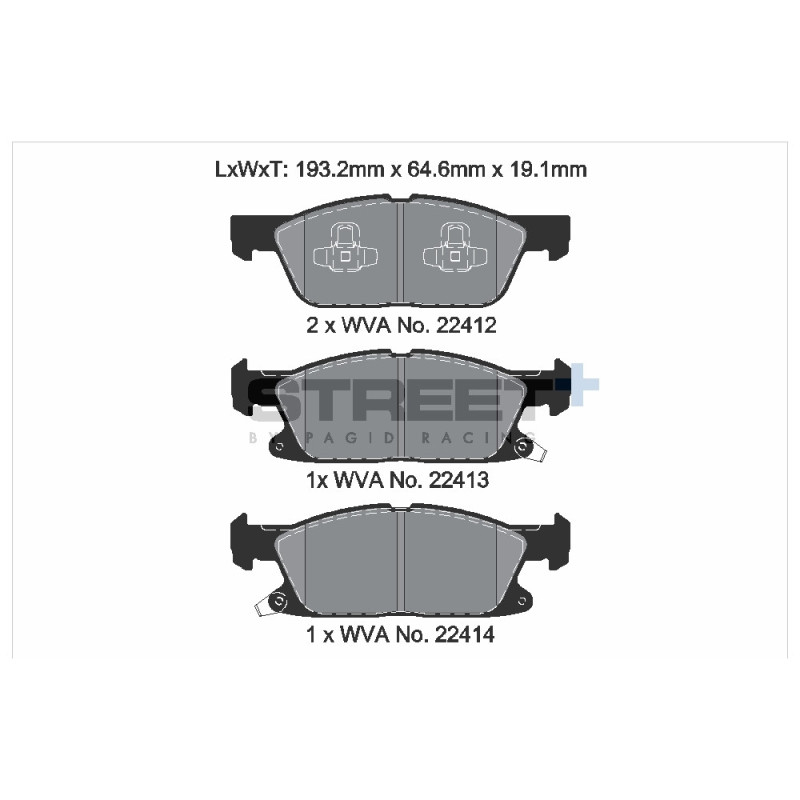Plaquettes de frein Pagid T8236 Street+ ph3 - PA-8236.ST - T8236SP2001