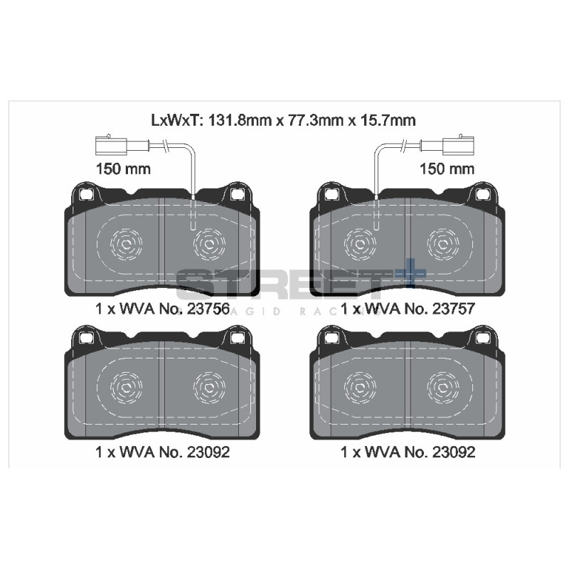 Plaquettes de frein Pagid T8254 Street+ ph3 - PA-8254.ST - T8254SP2001