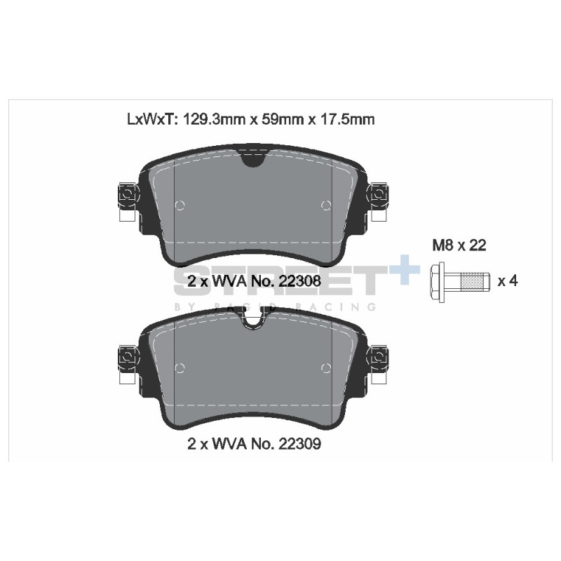 Street+ Pagid brake pads T8260 - PA-8260.ST - T8260SP2001
