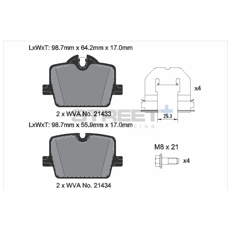 Plaquettes de frein Pagid T8267 Street+ ph3 - PA-8267.ST - T8267SP2001
