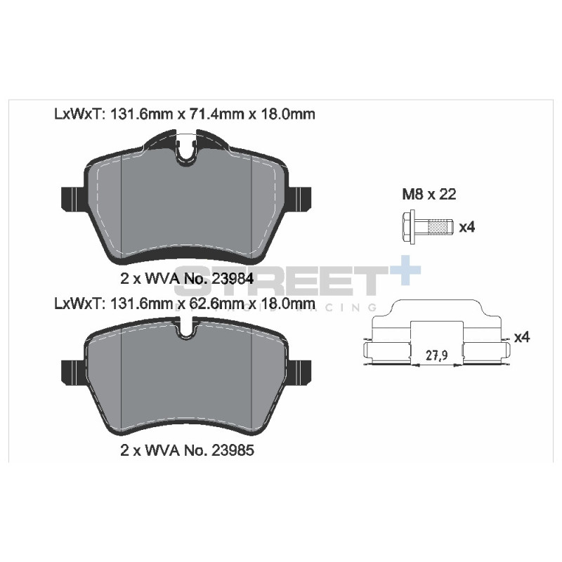 Plaquettes de frein Pagid T8303 Street+ ph3 - PA-8303.ST - T8303SP2001