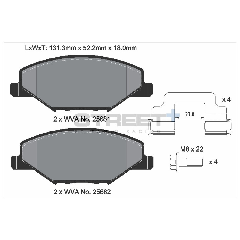 Street+ Pagid brake pads T8304 - PA-8304.ST - T8304SP2001