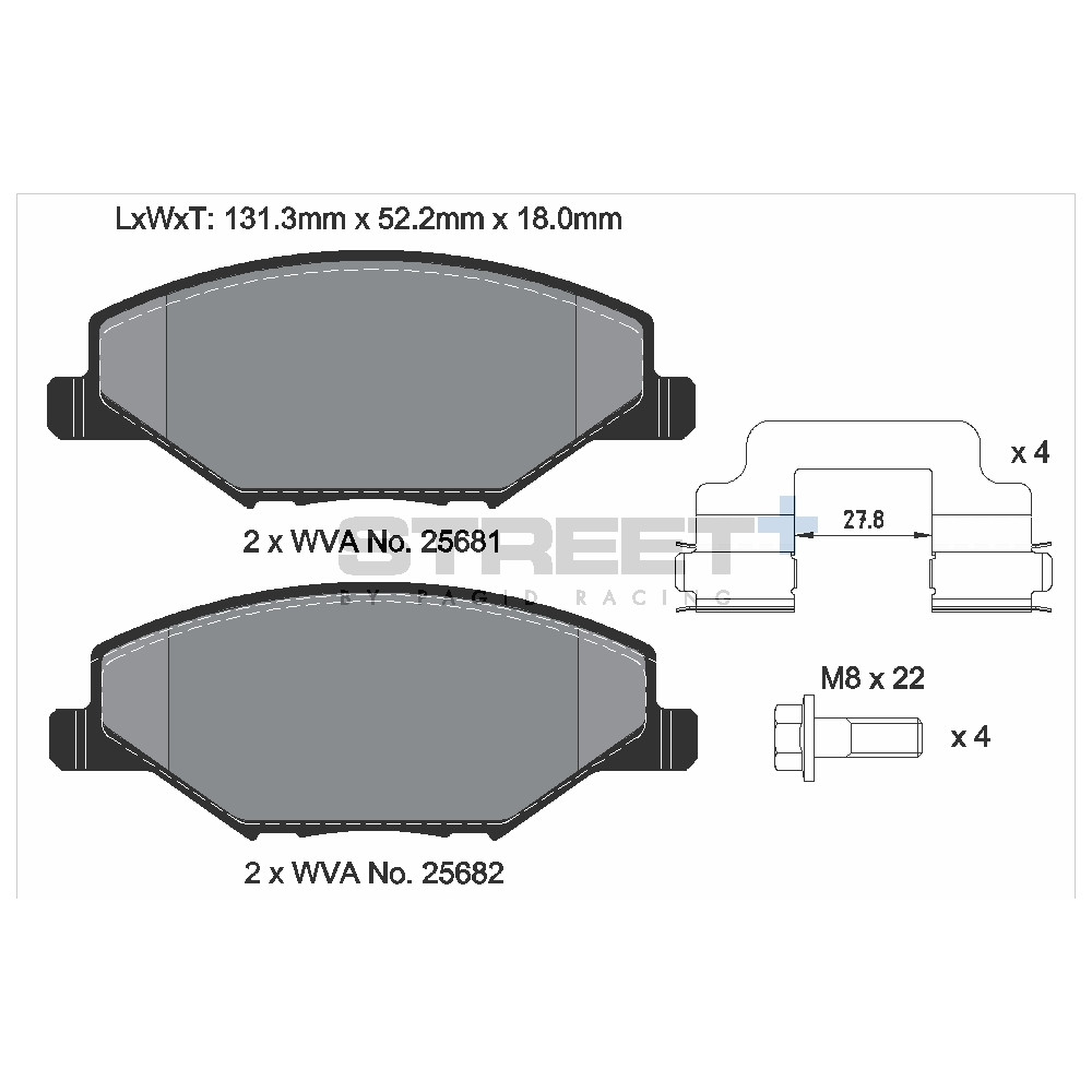 Street+ Pagid brake pads T8304 - PA-8304.ST - T8304SP2001