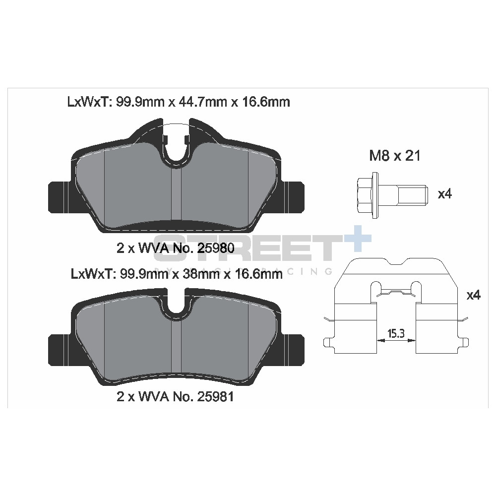 Plaquettes de frein Pagid T8305 Street+ ph3 - PA-8305.ST - T8305SP2001