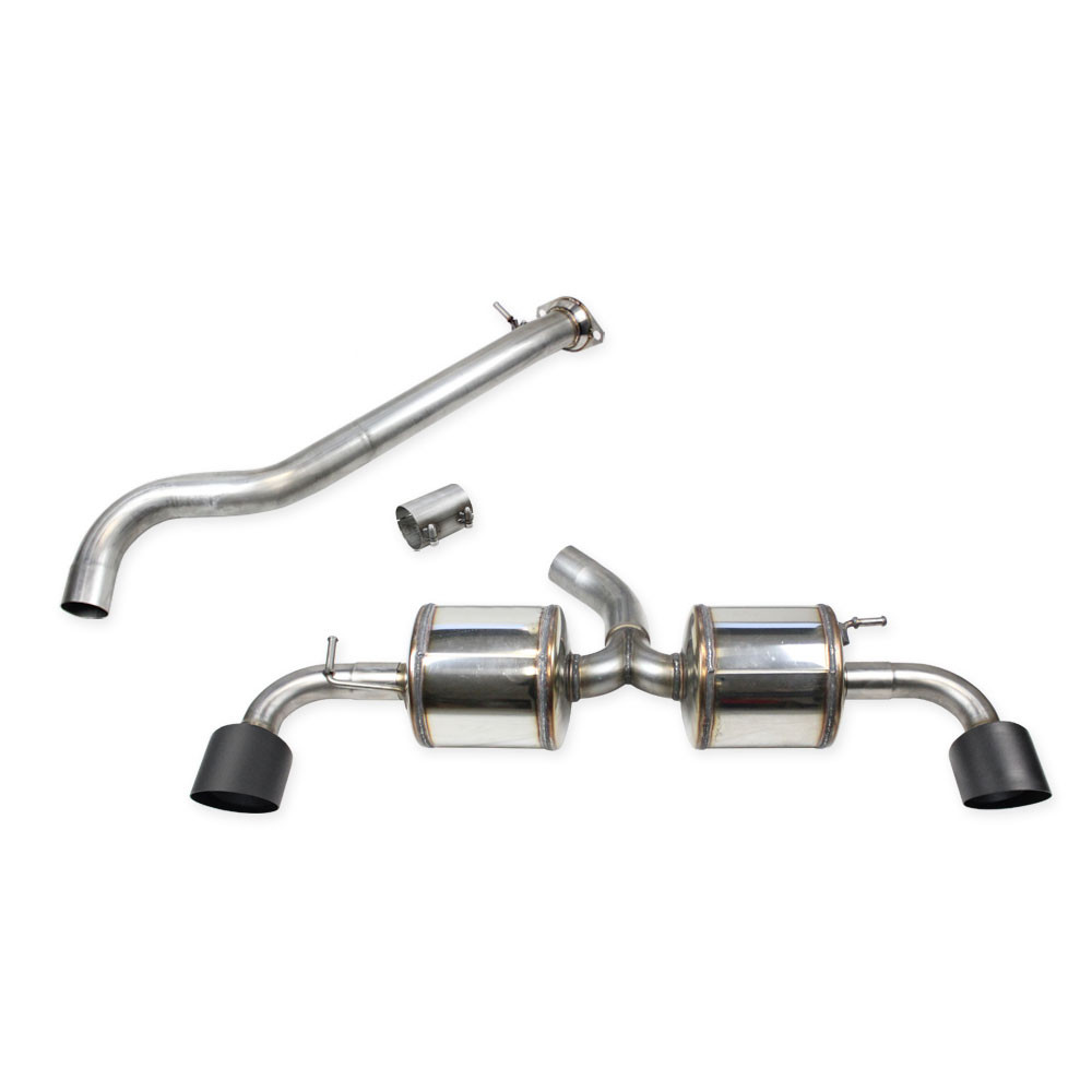 Inoxcar central pipe + adaptor + muffler 114 Racing Ceramic Black Toyota Yaris GR 1,6 2024 on - IC-CATBACKTOYA11114CBK - CATBACK.TOYA.11.114CBLACK - 3666618517551