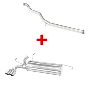 Pack scarico : tubo centrale + posteriore Peugeot 206 RC