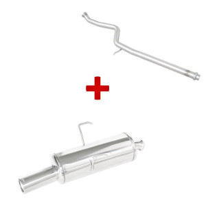 Pack échappement : tube central + terminal Inoxcar Peugeot 106 S16 avant 2000