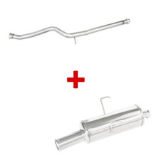 Pack scarico : tubo centrale + posteriore Inoxcar Peugeot 106 S16 dopo 2000