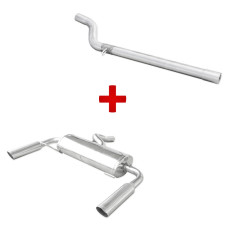 Inoxcar exhaust pack : central pipe + muffler Renault Clio 3 RS phase 1