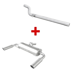 Pack échappement : tube central + terminal Inoxcar Renault Clio 3 RS phase 1