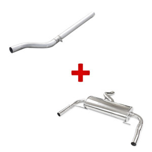 Pack échappement : tube central + terminal Inoxcar Renault Clio 3 RS phase 2