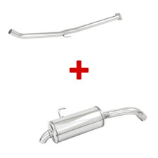 Inoxcar exhaust pack : central pipe + muffler Renault Clio 2 RS phase 1