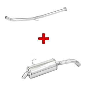 Pack échappement : tube central + terminal Inoxcar Renault Clio 2 RS phase 1