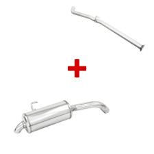 Inoxcar exhaust pack : central pipe + muffler Renault Clio 2 RS phase 2