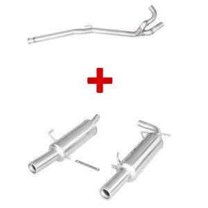 Pack échappement : tube central + terminal Inoxcar Renault Clio 2 RS phase 3