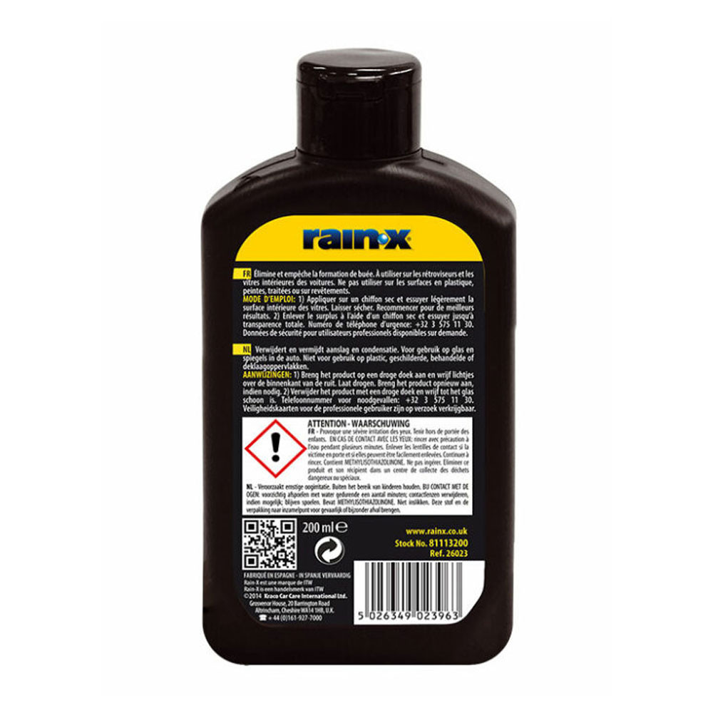 Flasche RAIN X Antibeschlag 200ML - QU-RAINX-B - RX26023 - 5026349023963